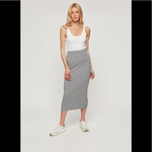 MSRP $30 Bar III Ribbed Midi Skirt Grey Size XS - $13.53
