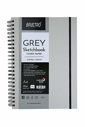 BRUSTRO Toned Paper - Grey Sketchbook | A4, 120 GSM | 60 Sheets/120 Page... - $33.99