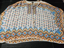 Hannah Tunic Shirt Aztec Peasant Tasseled Boho Bat Wing Sleeve Coachella... - $11.85