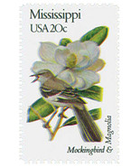 1982 20c State Birds &amp; Flowers, Mississippi, Mockingbird Scott 1976 Mint... - $2.65 CAD