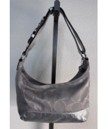 Coach F17491 Gray Silver Trim Signature Shoulder Handbag - $124.16 CAD