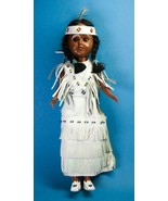 Native American Indian 11&quot; Doll w Papoose Sleepy Eyes Fringed Leather Dress - £3.93 GBP