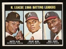 Batting Leaders 1967 Topps #240 ex Pittsburgh Pirates Atlanta Braves  - £1.76 GBP