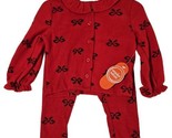 Infant Girls Red Knit Peter Pan Collared Button Up Shirt &amp; Pants Set Out... - $13.66