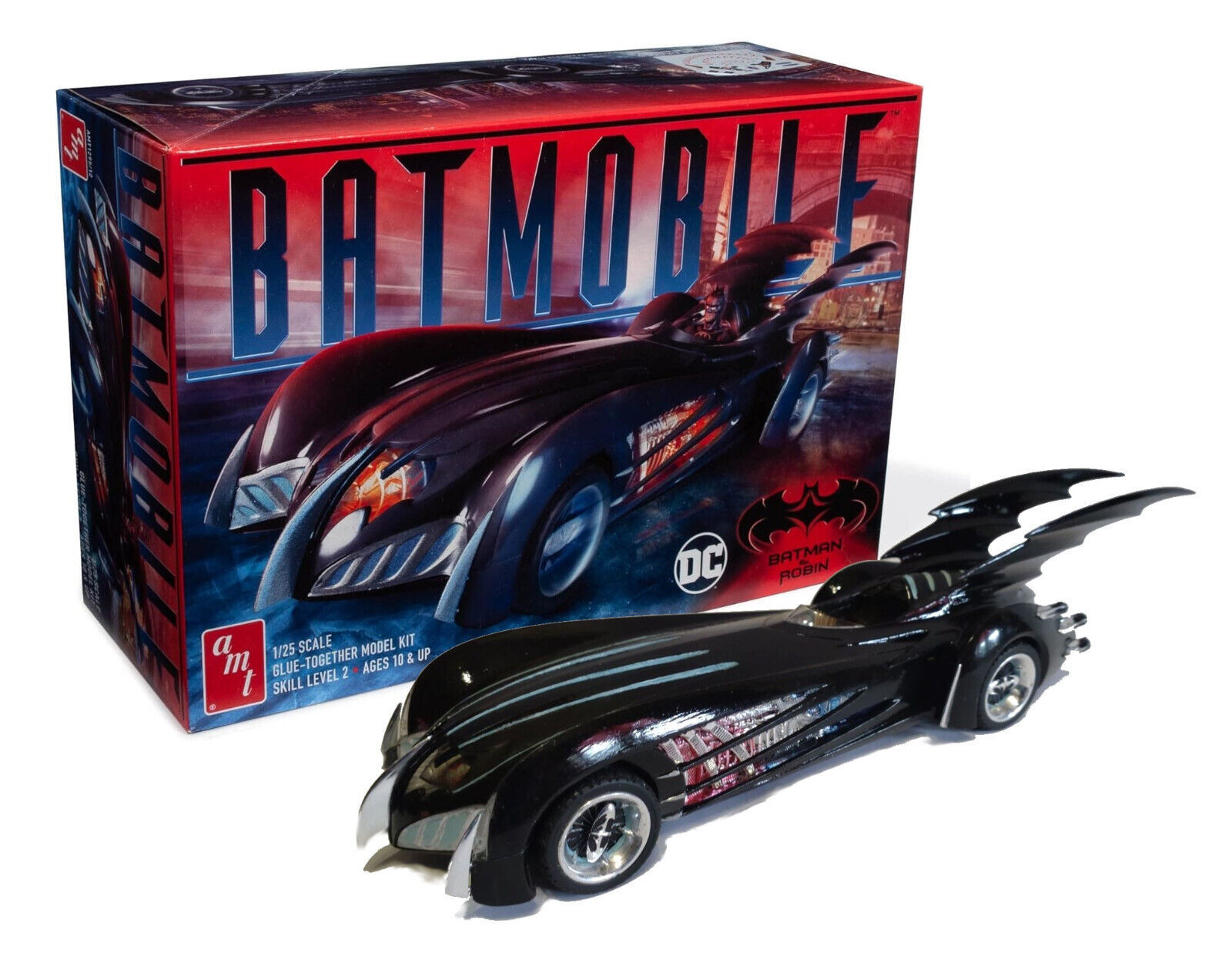 AMT Batman & Robin Batmobile 1:25 Scale Model Kit AMT 1295/12 New in Box - $29.88