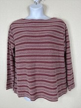 J. Jill Womens Plus Size 1X Red Stipe Knit Boat Neck Shirt Long Sleeve - £14.36 GBP