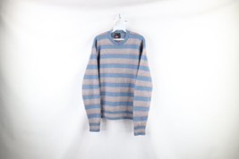 Vtg 70s Streetwear Mens Large Wool Blend Knit Striped Color Block Sweater USA - £54.87 GBP