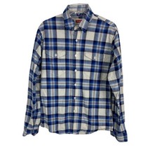 Wrangler Mens Shirt Size Medium M Blue Plaid Button Up Long Sleeve Pocket - £13.30 GBP