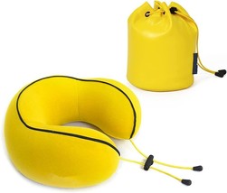 Neck Pillow,Memory Foam Neck Pillow,Ergonomic&amp;Washable Nap Pillow, (Yellow) - £30.08 GBP