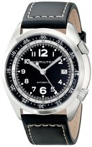 Hamilton Men&#39;s H76455733 Khaki Aviation Stainless Steel Watch with Black Leather - £863.41 GBP