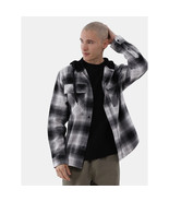 No Boundaries Men&#39;s Hooded Long Sleeve Flannel Shirt SMALL Frost Gray - $33.13 CAD