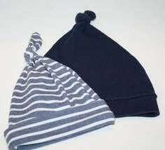 Navy Blue Stripe Cotton Baby Boys Knotted Hat Caps 0 - 12 Month Infant L... - $145.29 MXN