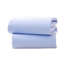 Clair de Lune Moses Basket Cotton Jersey Fitted Sheets (Pack of 2, Blue)  - £17.11 GBP