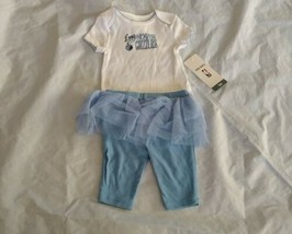 NBA Baby Girl Memphis Grizzlies Blue/White Bodysuit &amp; Pants Tulle  Size 0/3M - £13.69 GBP