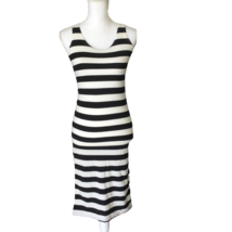 Archives Womens Juniors Black White Striped Bodycon Dress Size XS Sleeveless - £15.98 GBP