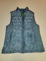 DIP Women&#39;s Outdoor Size Medium Full Zip Down  Puffe Light Blue Vest - $320.91 MXN