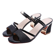 Summer Women Shoes Sexy Ladies High Heels Woman Square Heels Sandals Summer Ladi - £29.70 GBP