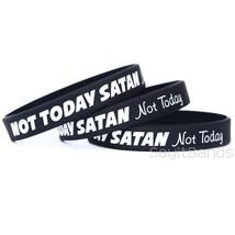 3 of Not Today Satan Bracelets - High Quality Silicone Wristbands - £6.28 GBP