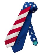 Ralph Marlin Men&#39;s DEM Democrat Party USA Stars and Stripes Flag Necktie... - $29.65