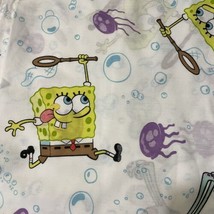 Sponge Bob Square Pants Nickelodeon Twin Flat Sheet Jelly Fish Bubbles Fabric - £16.09 GBP