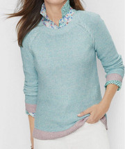 Talbots Blue Pink Color Block Cotton Linen Sweater Womens Small NEW No T... - £29.54 GBP