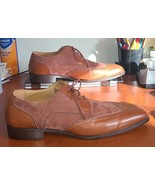 Bolano Stefano Men&#39;s Shoes Sz.13 Rust Leather &amp; Suede Dress Wingtips. - $46.19