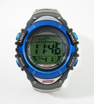Coleman Digital LCD Wrist Watch Black with Blue Accents 41-511 Date Alarm 30M WR - £15.08 GBP