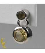 Sterling Silver Silver Yellow Glass Drop Earrings w/ Butterfly Backs - $171.92 CAD