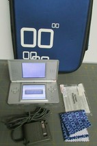 Niintendo Ds Lite Metallic Silver Console System W/CASE Charger + Extras Works - £127.73 GBP