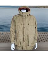 Woolrich Jacket Mens L Wool Lined Hooded Trench Khaki Barn Chore Coat Vt... - €54,39 EUR