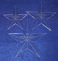 3 Piece Set Quilt Stars 1/4 " 4",5",6" with Center Hole & Guidelines-Long-arm - £26.56 GBP