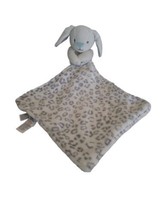Baby Starters Plush Bunny Rabbit Lovey Rattle Gray Leopard  Security Blanket - £7.87 GBP