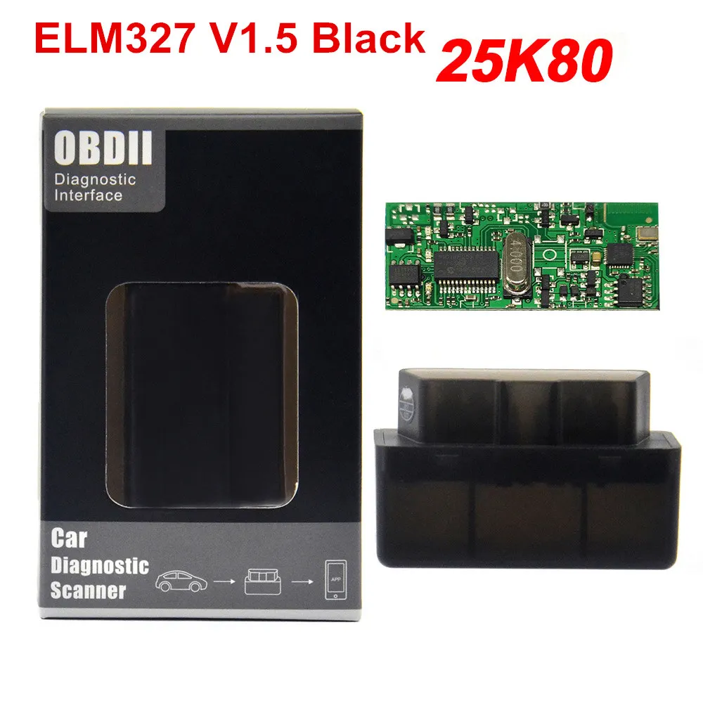 ELM327 V1.5 Bluetooth With PIC18F25K80 Chip OBD2 OBD II Diagnostic Scann... - £50.04 GBP