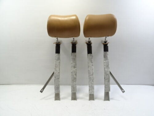 87 Mercedes W126 420SEL headrest set, rear seat, w/rails, palamino - $280.49