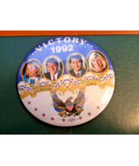 VICTORY 1992 Hillary Bill Clinton Al Tipper Gore Photo Pinback Button - £6.62 GBP