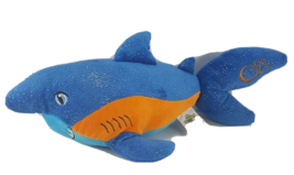 SHARK Blue Orange Ocean Shiny Shark Stuffed Plush Petting Zoo 16&quot; long Bean Bag - £13.31 GBP