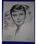 Joanne Woodward Academy Award Portrait Print Vintage 1962 Volpe Three Fa... - $227.89 MXN