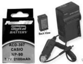 NP-90 Battery + Charger For Casio EX-H20G EX-H20 EXH20G EXH20 - £20.04 GBP