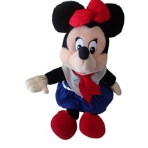 Disney Minnie Mouse 12 in Plush Doll Navy Sailor Theme Dress Vintage App... - $9.79