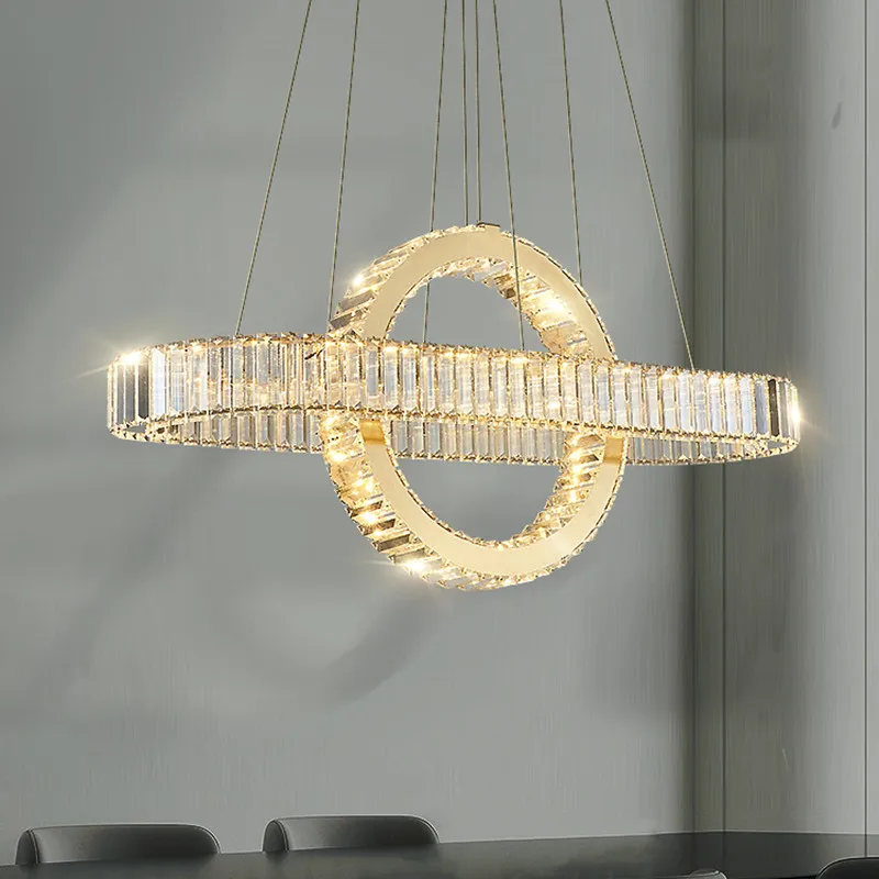 Modern Oval Chrome Gold Steel Led Dimmable Pendant Lights Dining Room K9 - $355.09+