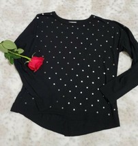 Caslon Womens Black Silver Studded Sweater Back Slit Size  S - $12.86
