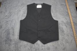 Pierre Cardin Vest Mens L Black Work Career Office Formal Party Button U... - $22.75