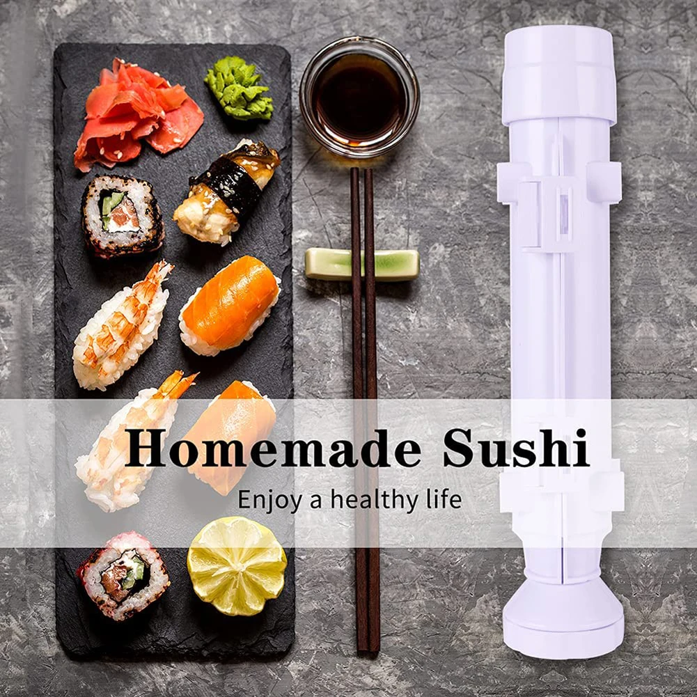 House Home Quick Diy Sushi Maker Set Ahine Rice Mold Bazooka Roller Kit Vegetabl - £19.77 GBP