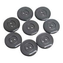 Lot 8 Medium Buttons Vintage Gray Iridescent Sleek 18 mm 2 Hole Flat - $5.89