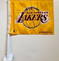 NBA Los Angeles Lakers Team Logo on Yellow Car Window Flag by RICO Indus... - £18.84 GBP