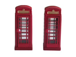 Lot of 2 Lemax Coventry Cove Christmas Village Accessories Telephone Booths 3&quot; - £14.93 GBP
