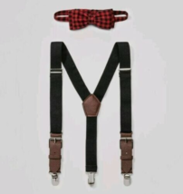 Boy&#39;s Bow Tie &amp; Suspender Set - Cat &amp; Jack Red &amp; Black - new - $6.92