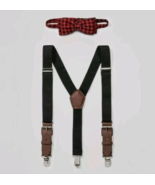 Boy&#39;s Bow Tie &amp; Suspender Set - Cat &amp; Jack Red &amp; Black - new - £5.41 GBP