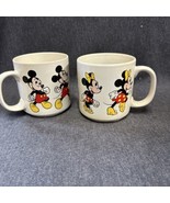 Vintage Disney Mickey Mouse And Minnie Mouse Walking Coffee Tea Mugs Set... - £11.72 GBP