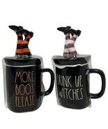 2 Rae Dunn HALLOWEEN - &quot;DRINK UP WITCHES&quot; &amp; “More Boos Please” Topper Mu... - £28.07 GBP